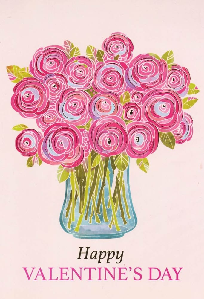 Happy Valentines - Roses - Card