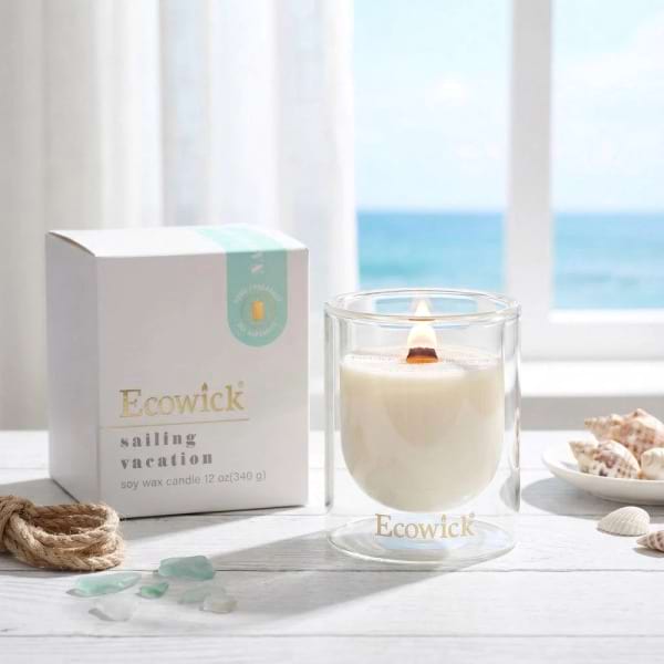 Ecowick - Soy Jar Candle - Clear Lantern Bottle
